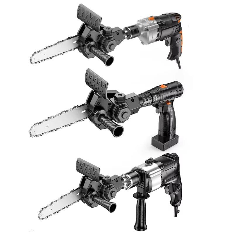 Transform Your Electric Drill into a Powerful Chainsaw with Our Portable Conversion Kit for Woodworking and Pruning